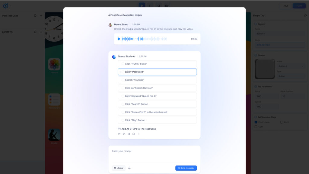 Quaco Studio AI Test Case Generation
