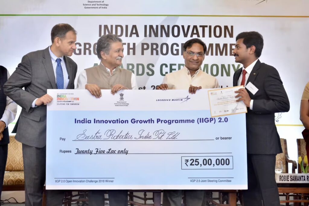 Sastra Robotics Winner of Indian Innovation Growth Program